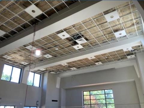 Large multi-purpose room ceiling